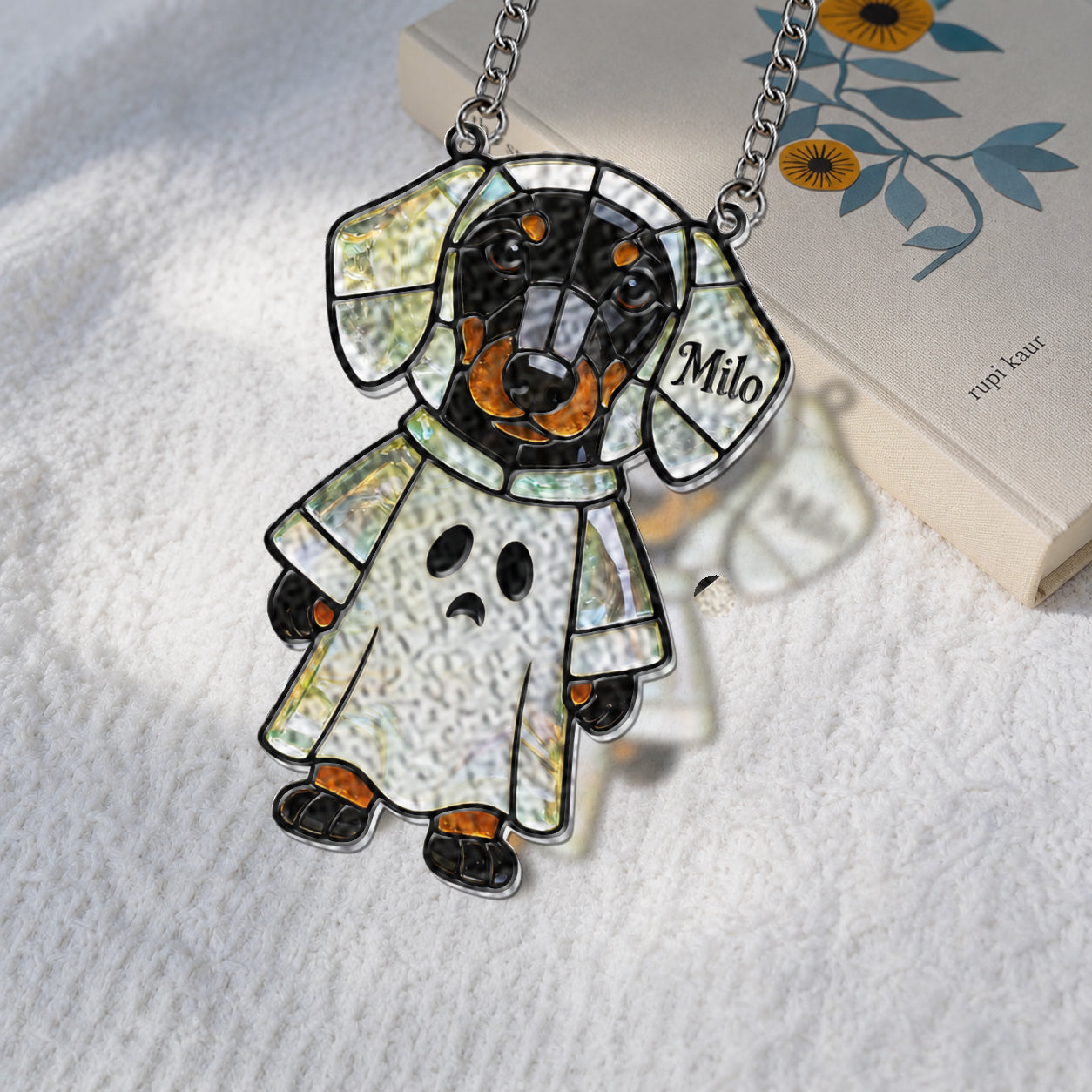 Pet Halloween - Personalized Dog 3D Printed Glass Suncatcher