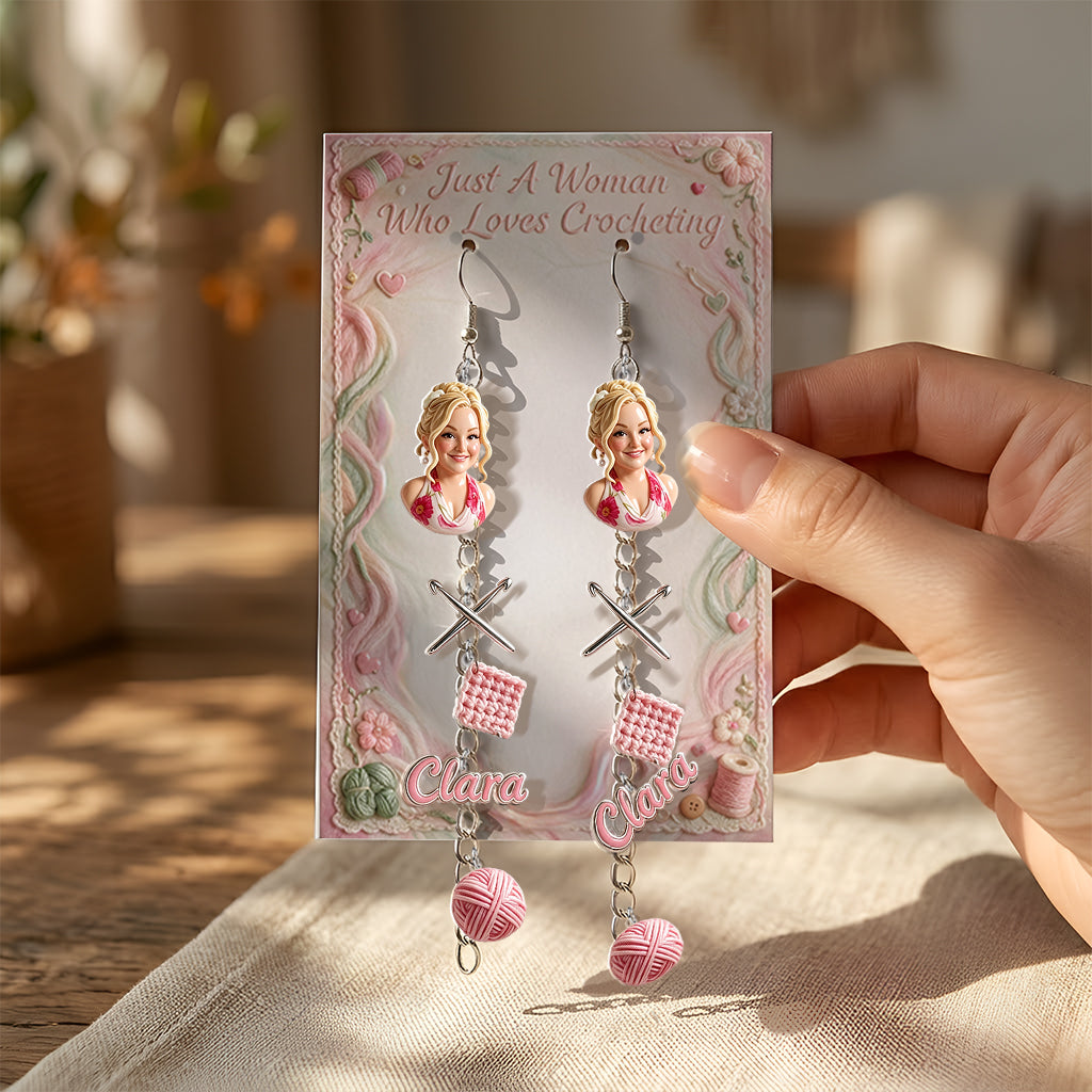 Love Crocheting - Personalized Crocheting Earrings With Card