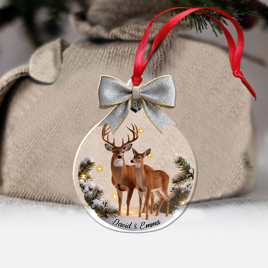 Couple Gifts Buck And Doe - Personalized Couple Ornament