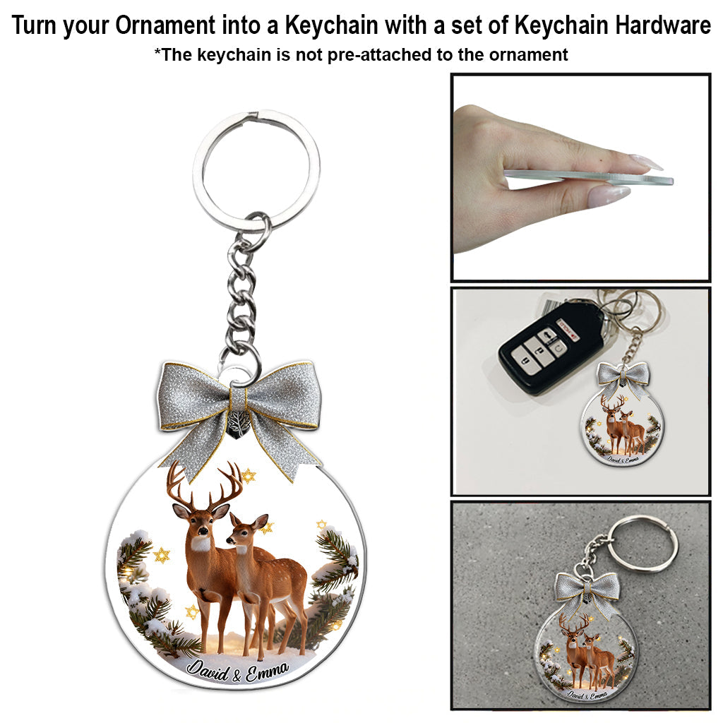 Couple Gifts Buck And Doe - Personalized Couple Ornament