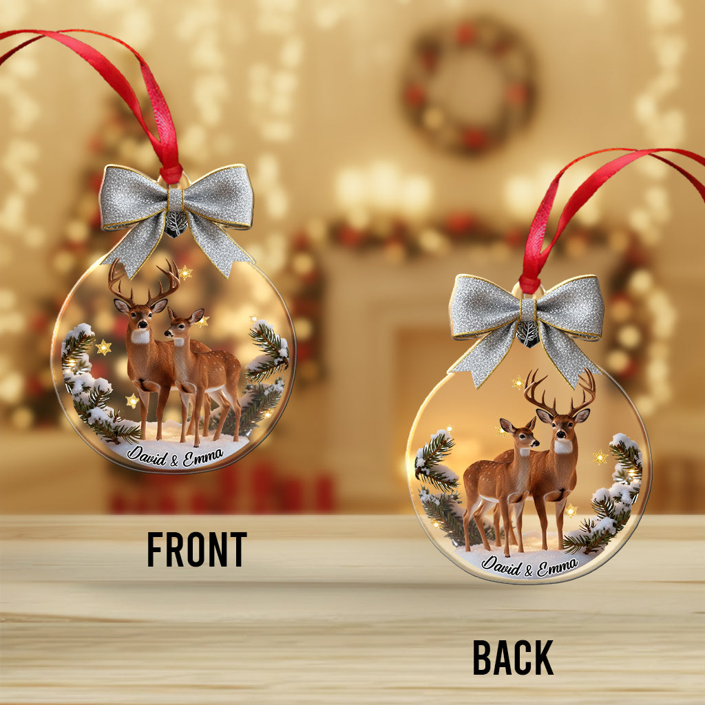 Couple Gifts Buck And Doe - Personalized Couple Ornament