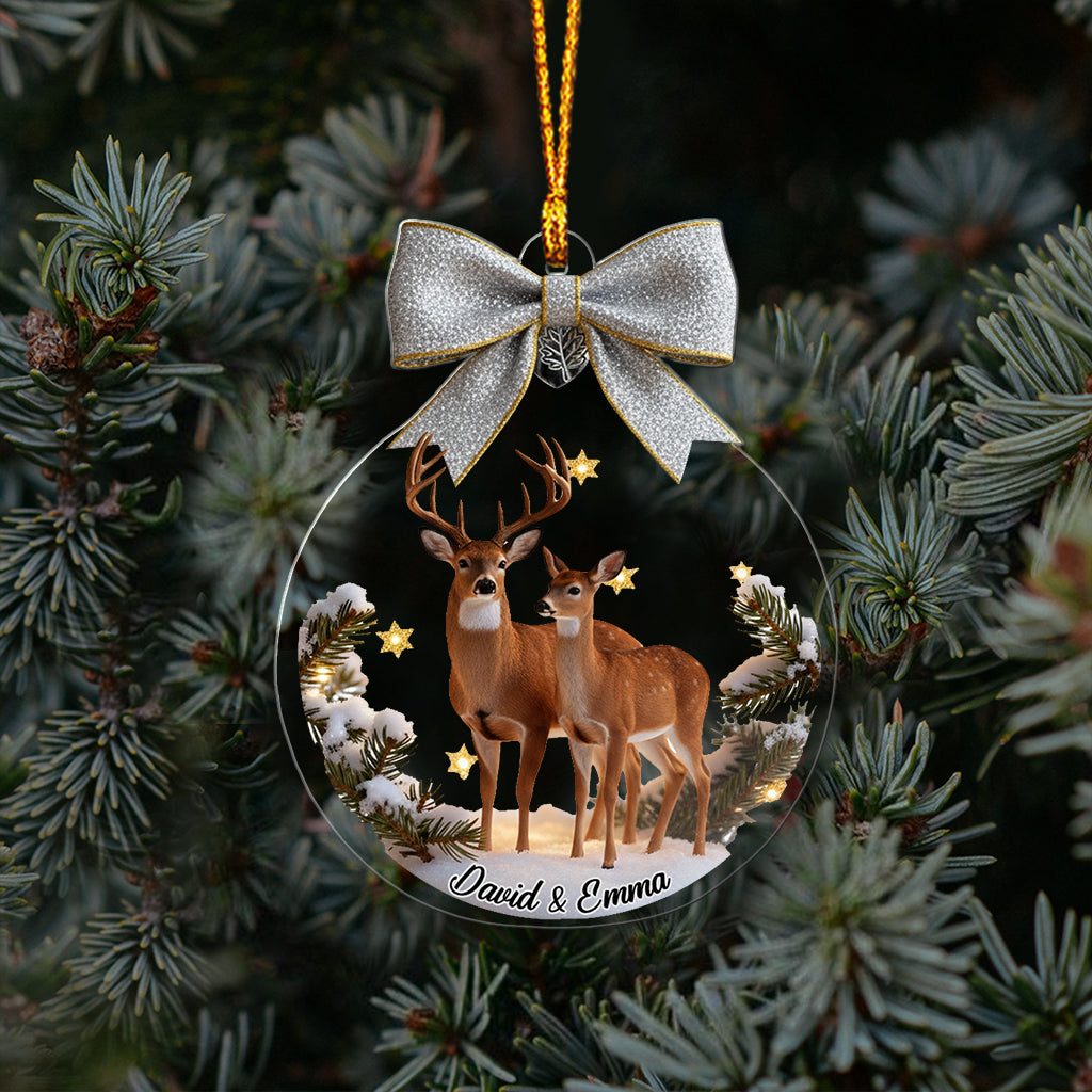 Couple Gifts Buck And Doe - Personalized Couple Ornament