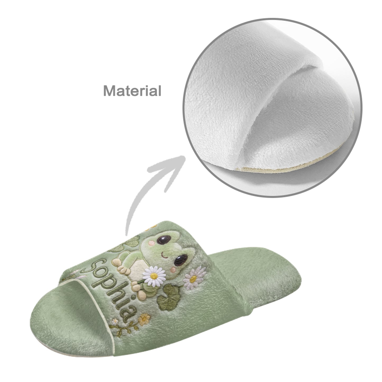 Liebe Frösche - Personalisierte Frosch-Pantoffeln mit offenem Zeh