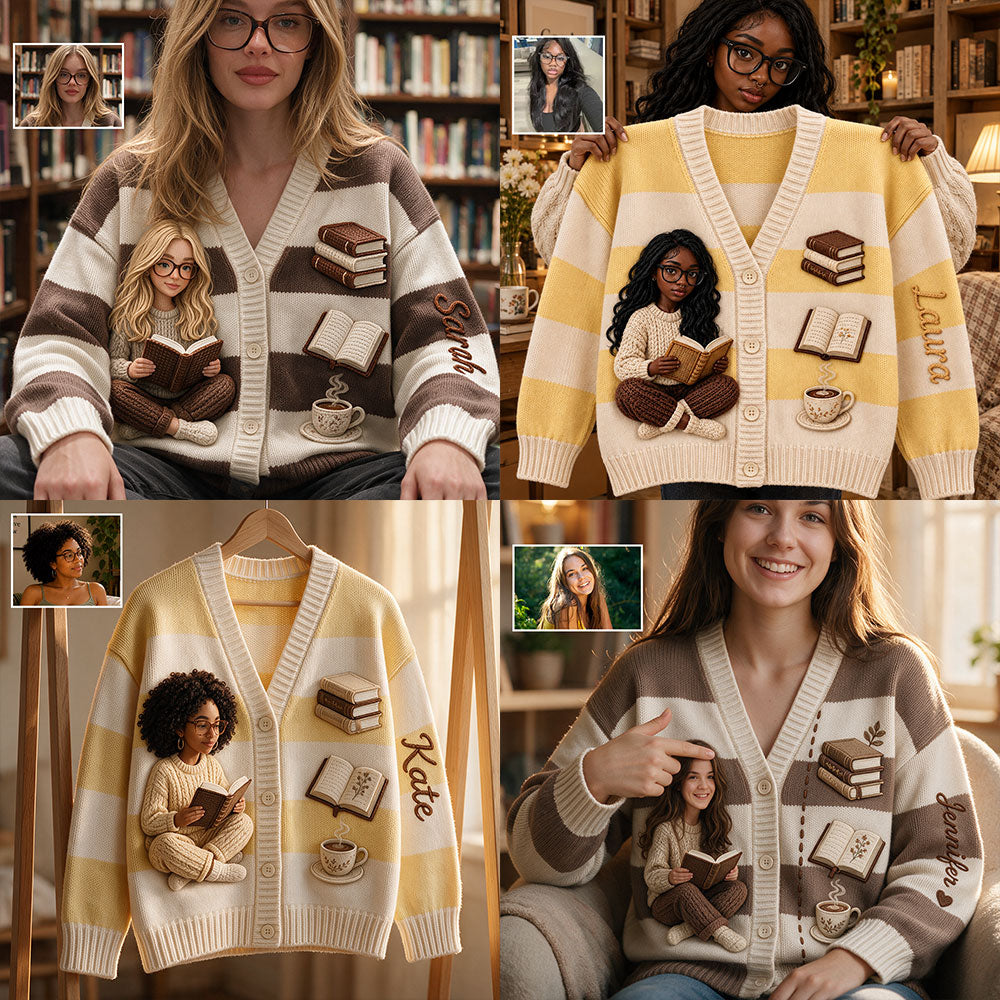 Reading Book Is My Therapy - Personalized Book Cardigan Sweater