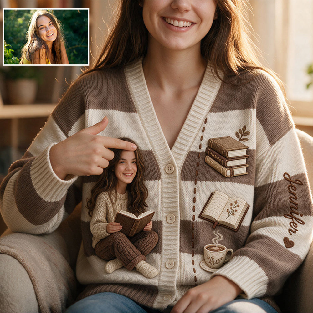 Reading Book Is My Therapy - Personalized Book Cardigan Sweater