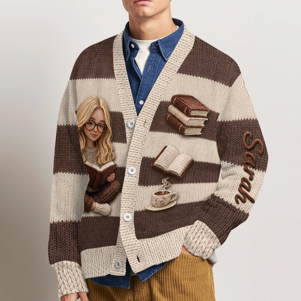 Reading Book Is My Therapy - Personalized Book Cardigan Sweater