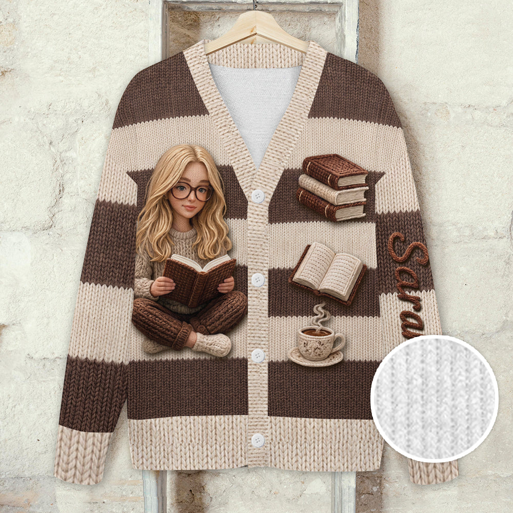 Reading Book Is My Therapy - Personalized Book Cardigan Sweater