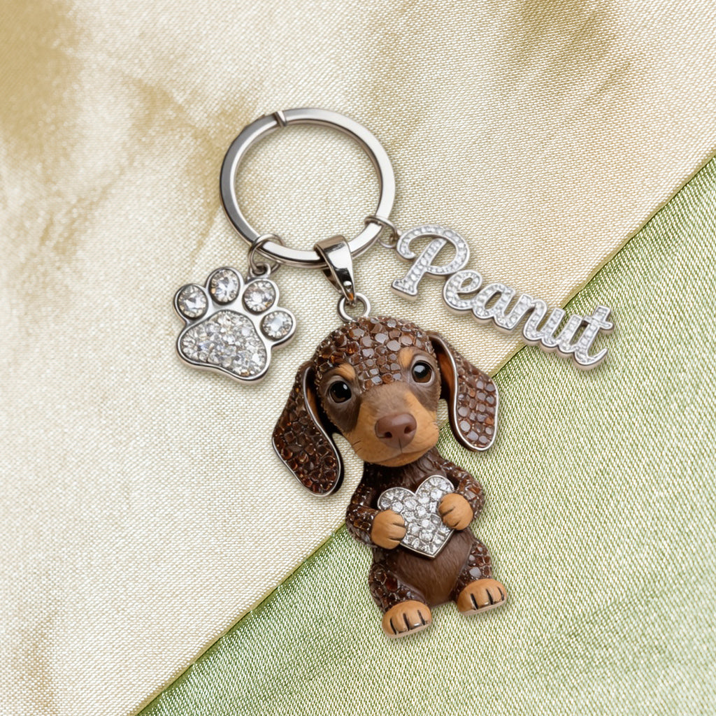 J'adore mes chiens - Porte-clés premium personnalisé avec charms