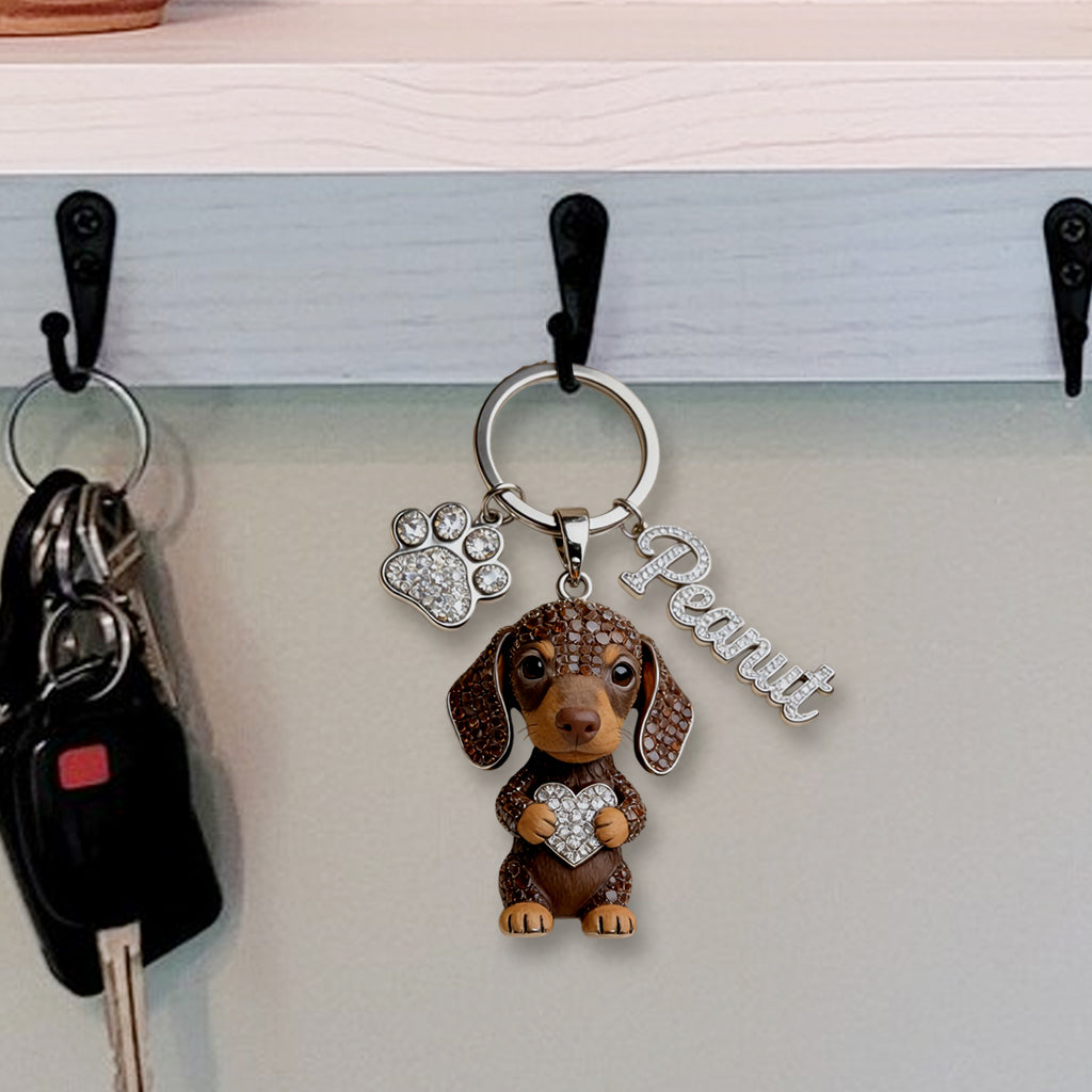 J'adore mes chiens - Porte-clés premium personnalisé avec charms