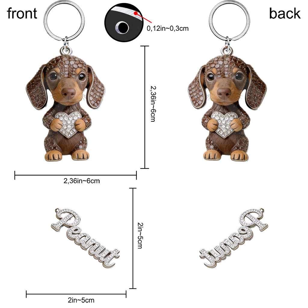 J'adore mes chiens - Porte-clés premium personnalisé avec charms