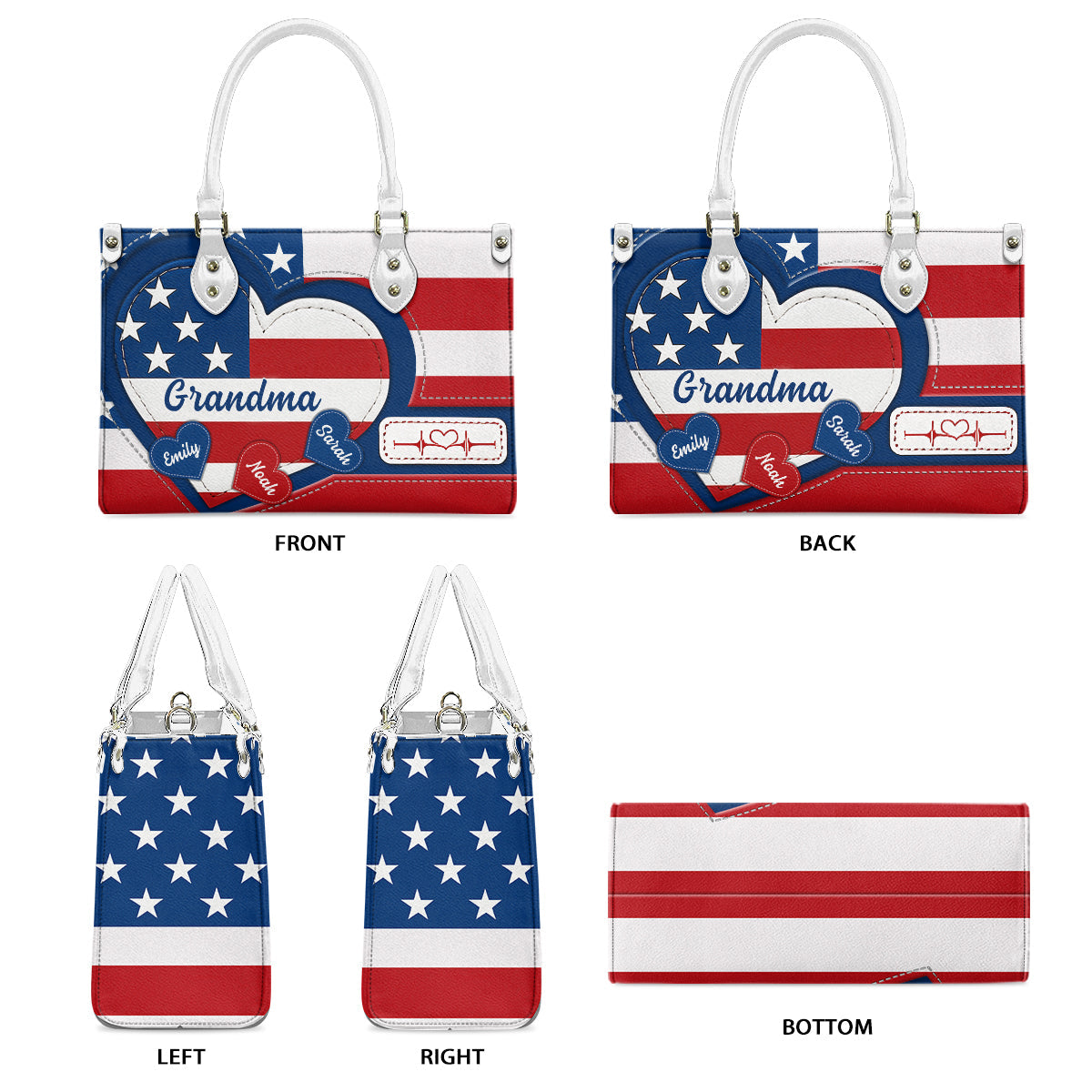 Joyeux 4 juillet ! Sac à main en cuir personnalisé pour la fête nationale américaine (4 juillet).