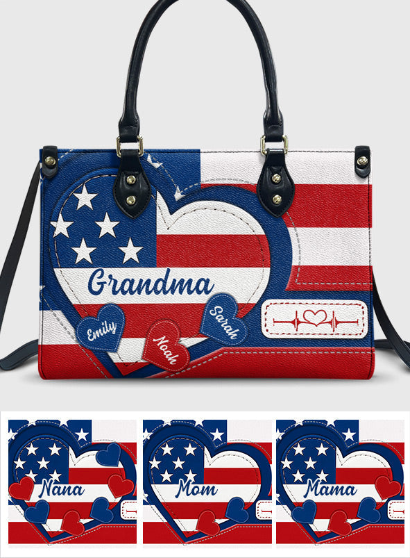 Joyeux 4 juillet ! Sac à main en cuir personnalisé pour la fête nationale américaine (4 juillet).