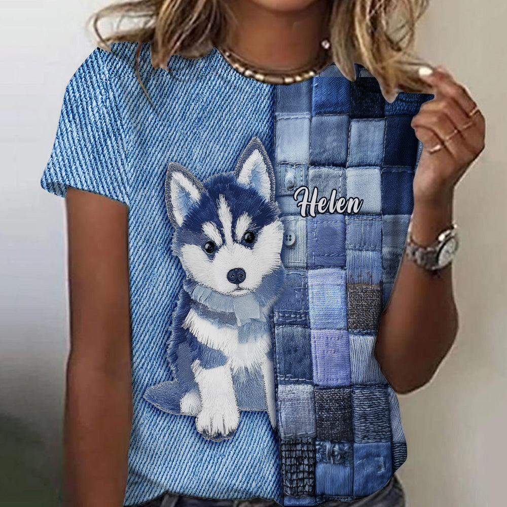 T-shirt personnalisé « J’adore les Huskys de Sibérie »