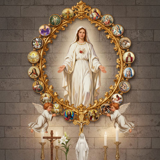 Dame de la Grâce Divine et de la Sérénité - Panneau chrétien en métal découpé