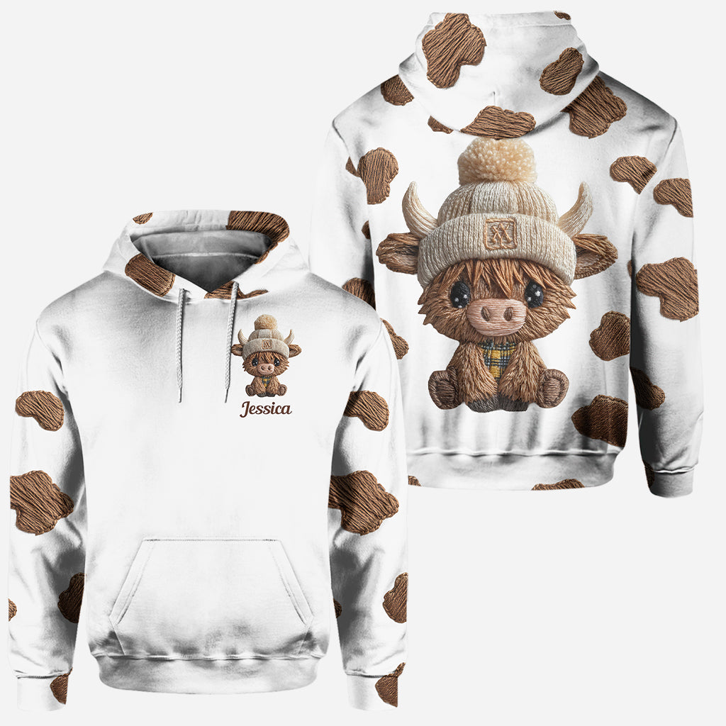 Niedliches Hochlandrind – Personalisierter Hochlandrind-Hoodie und Leggings