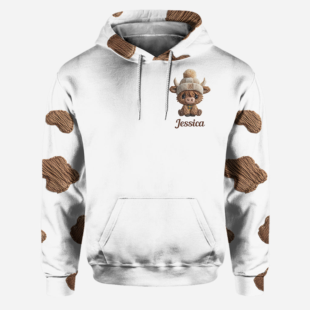 Niedliches Hochlandrind – Personalisierter Hochlandrind-Hoodie und Leggings