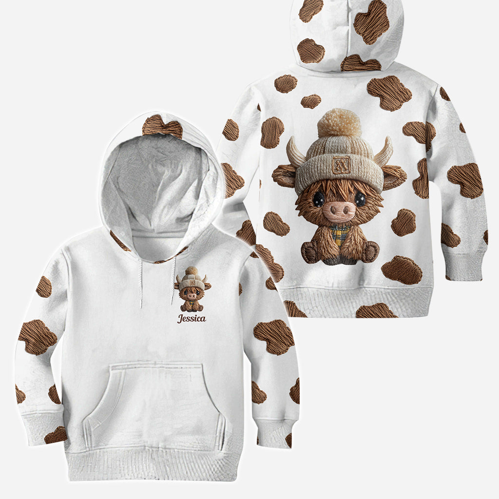 Niedliches Hochlandrind – Personalisierter Hochlandrind-Hoodie und Leggings