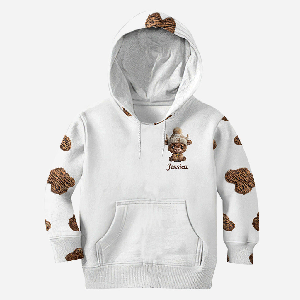 Niedliches Hochlandrind – Personalisierter Hochlandrind-Hoodie und Leggings