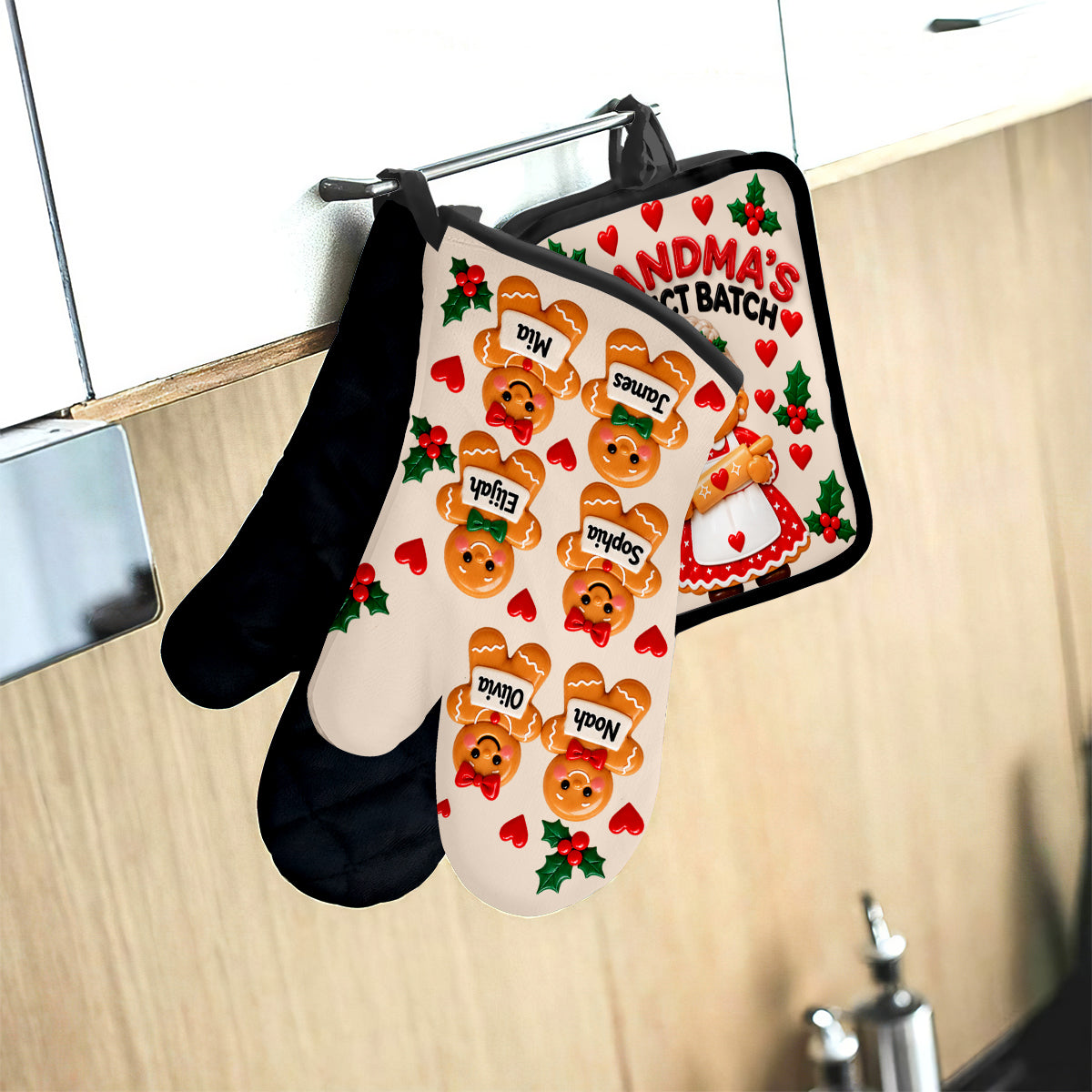 Grandma's Perfect Batch - Personalized Grandma Apron, Oven Mitts & Pot Holder