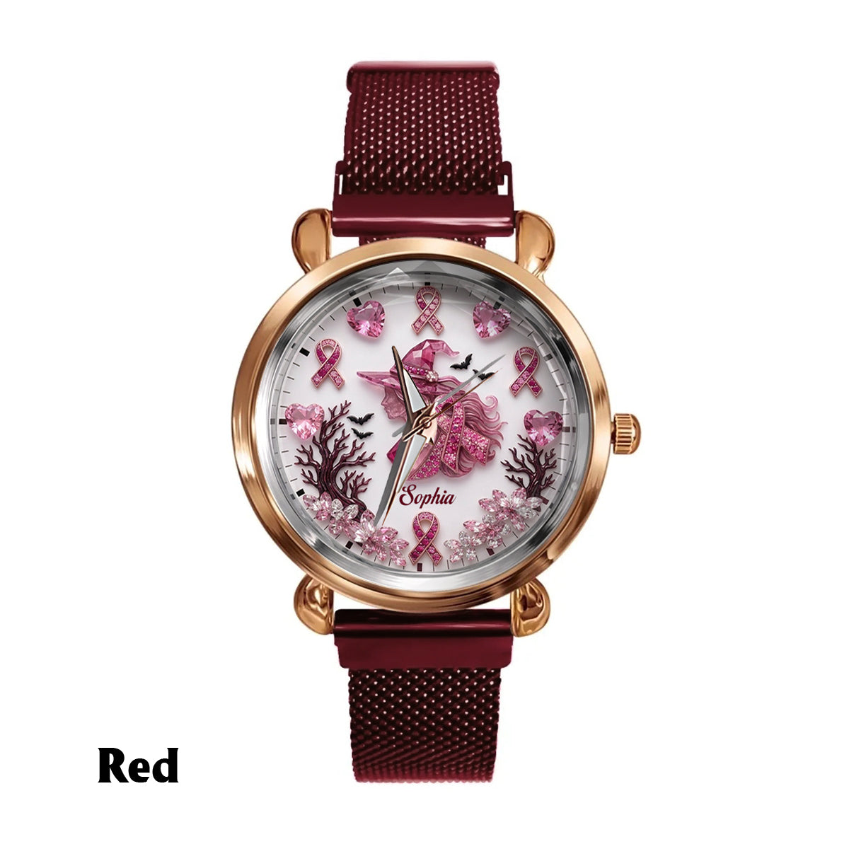 Montre Femme Personnalisée - Sensibilisation au Cancer du Sein