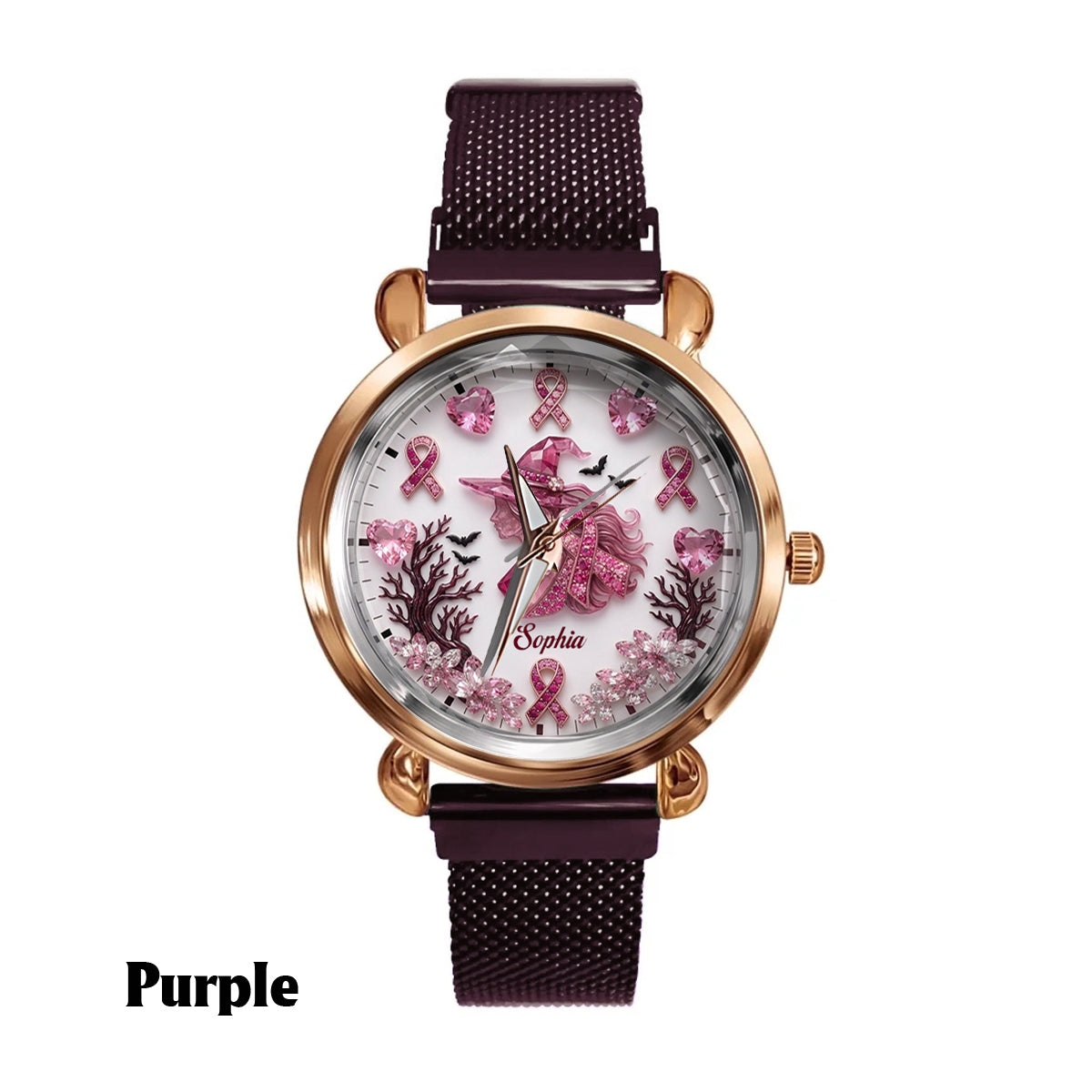 Montre Femme Personnalisée - Sensibilisation au Cancer du Sein