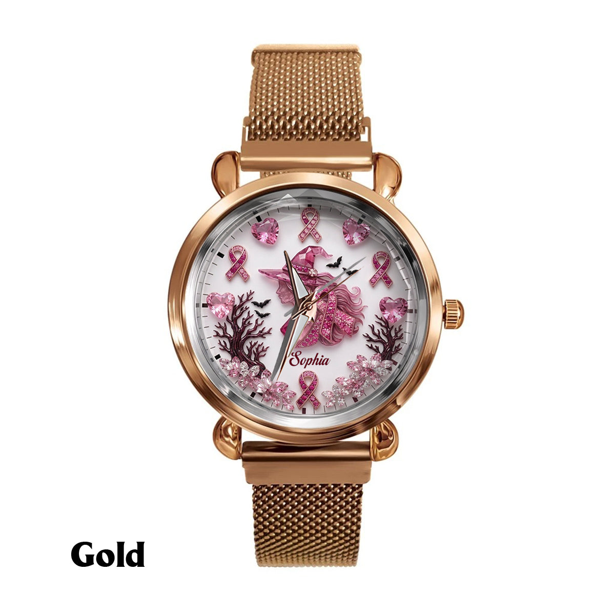 Montre Femme Personnalisée - Sensibilisation au Cancer du Sein