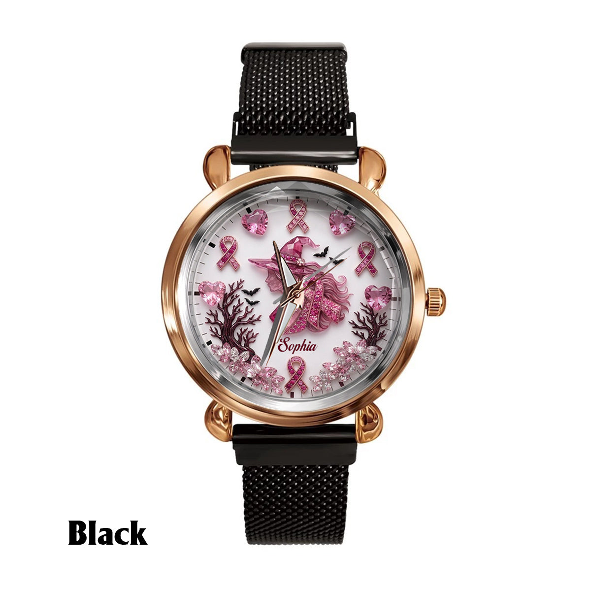 Montre Femme Personnalisée - Sensibilisation au Cancer du Sein