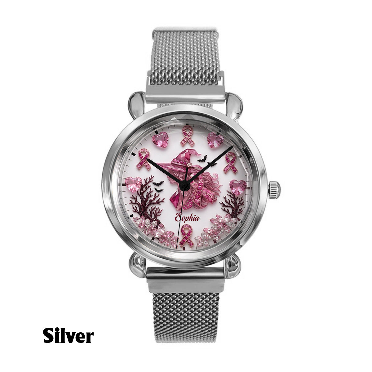 Montre Femme Personnalisée - Sensibilisation au Cancer du Sein