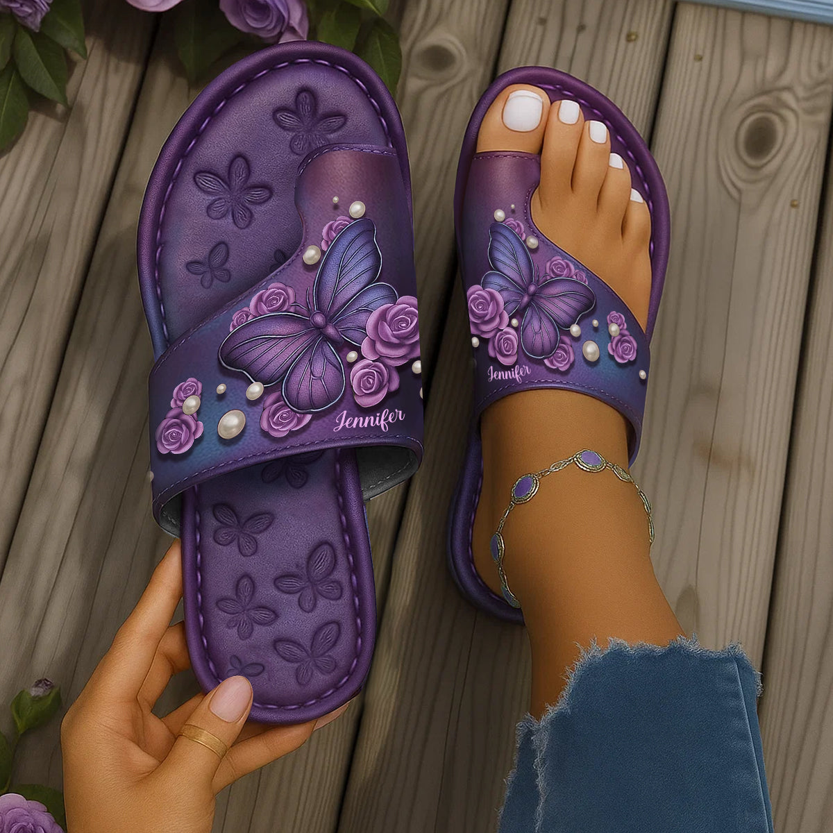 Love Butterfly – Personalisierte Schmetterlings-Sandalen mit offener Zehenpartie