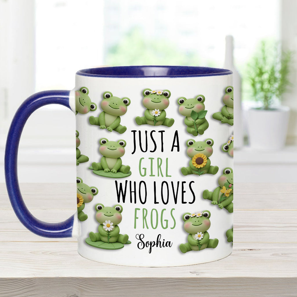 Just A Girl Who Loves Frogs - Personalized Frog Accent Mug