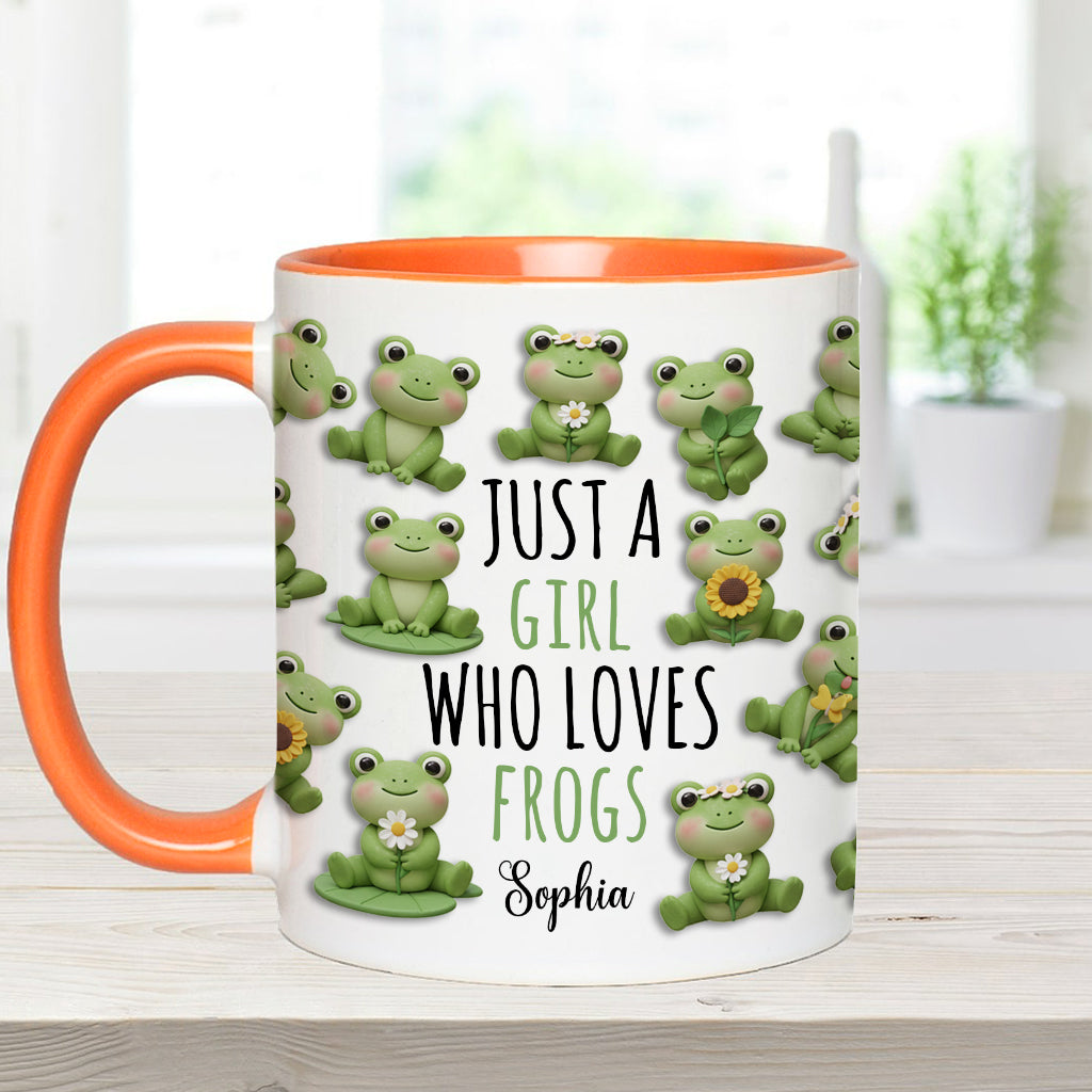 Just A Girl Who Loves Frogs - Personalized Frog Accent Mug