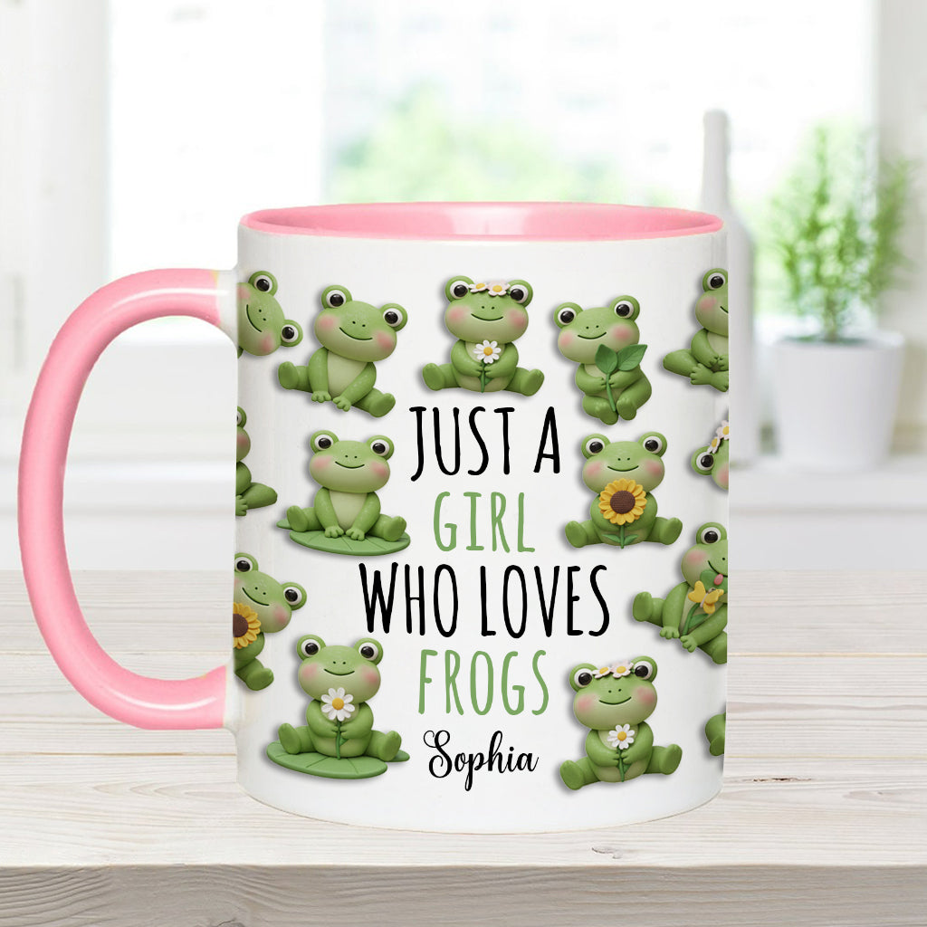 Just A Girl Who Loves Frogs - Personalized Frog Accent Mug