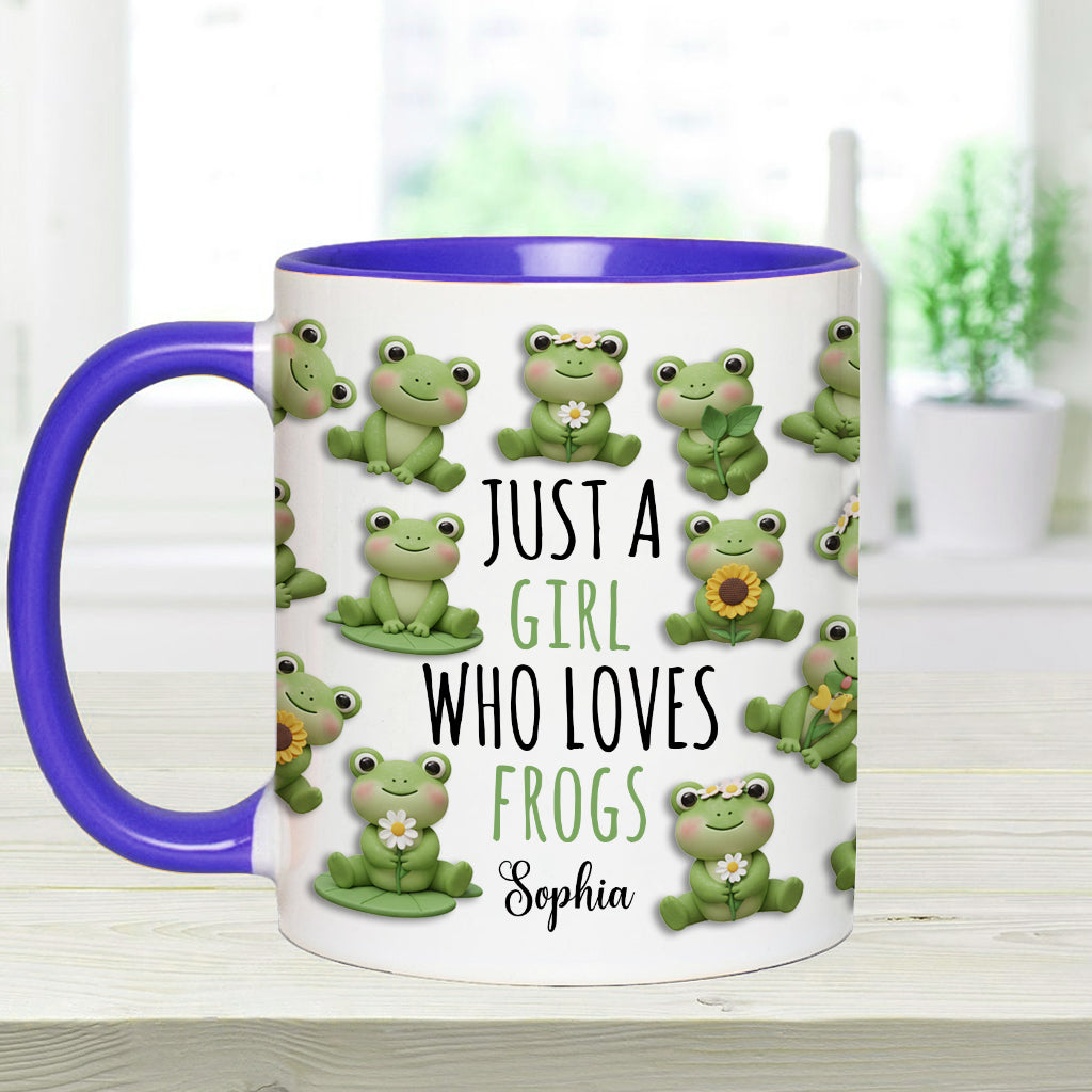 Just A Girl Who Loves Frogs - Personalized Frog Accent Mug