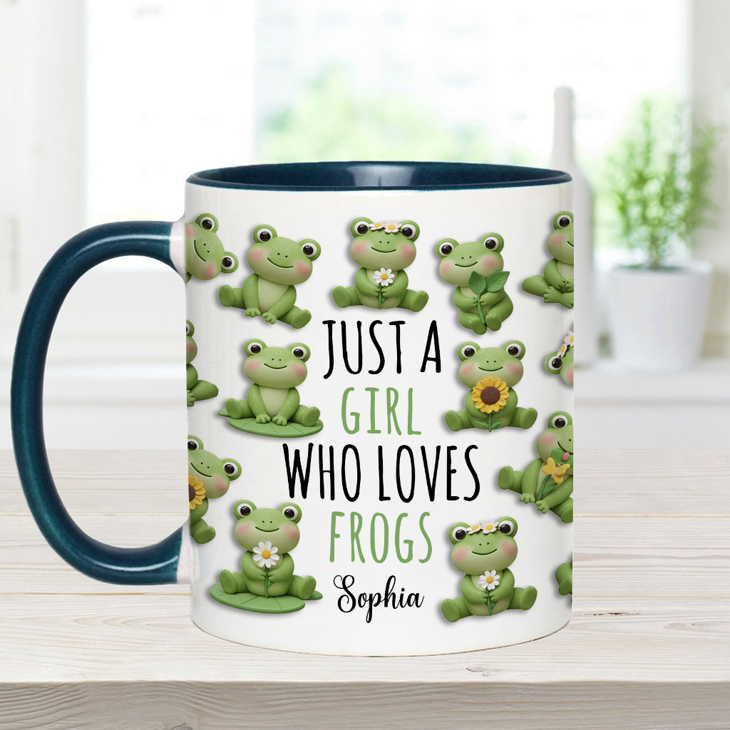 Just A Girl Who Loves Frogs - Personalized Frog Accent Mug