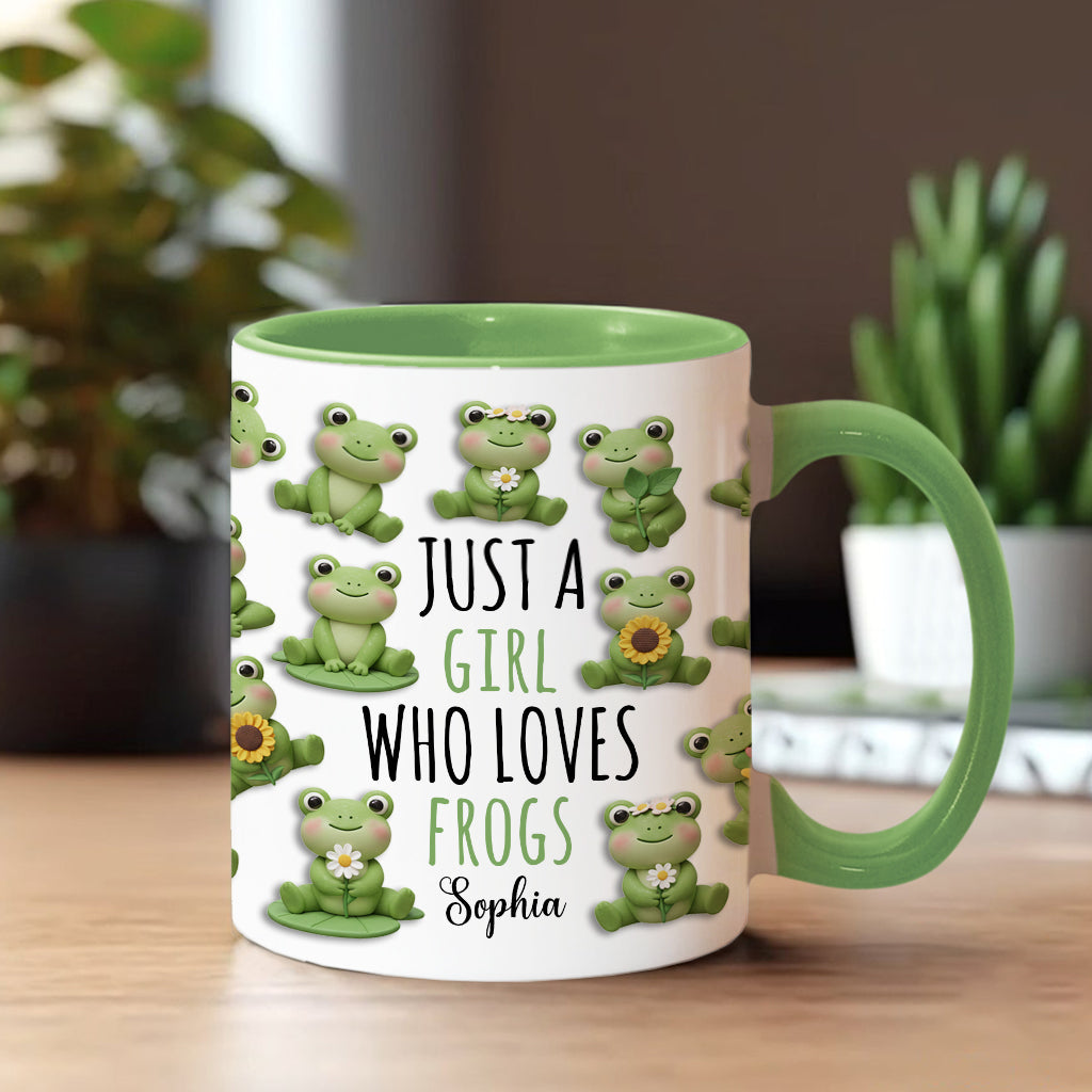 Just A Girl Who Loves Frogs - Personalized Frog Accent Mug