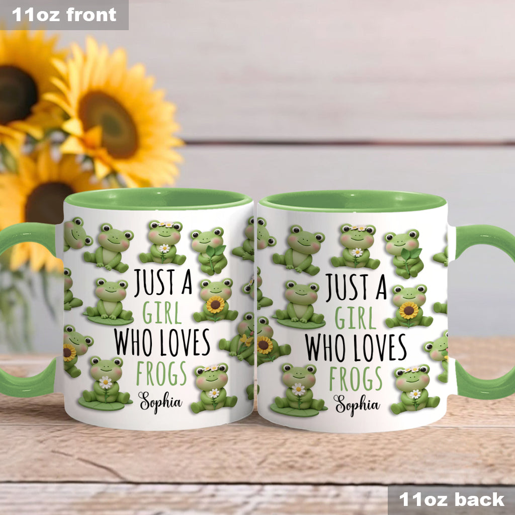 Just A Girl Who Loves Frogs - Personalized Frog Accent Mug