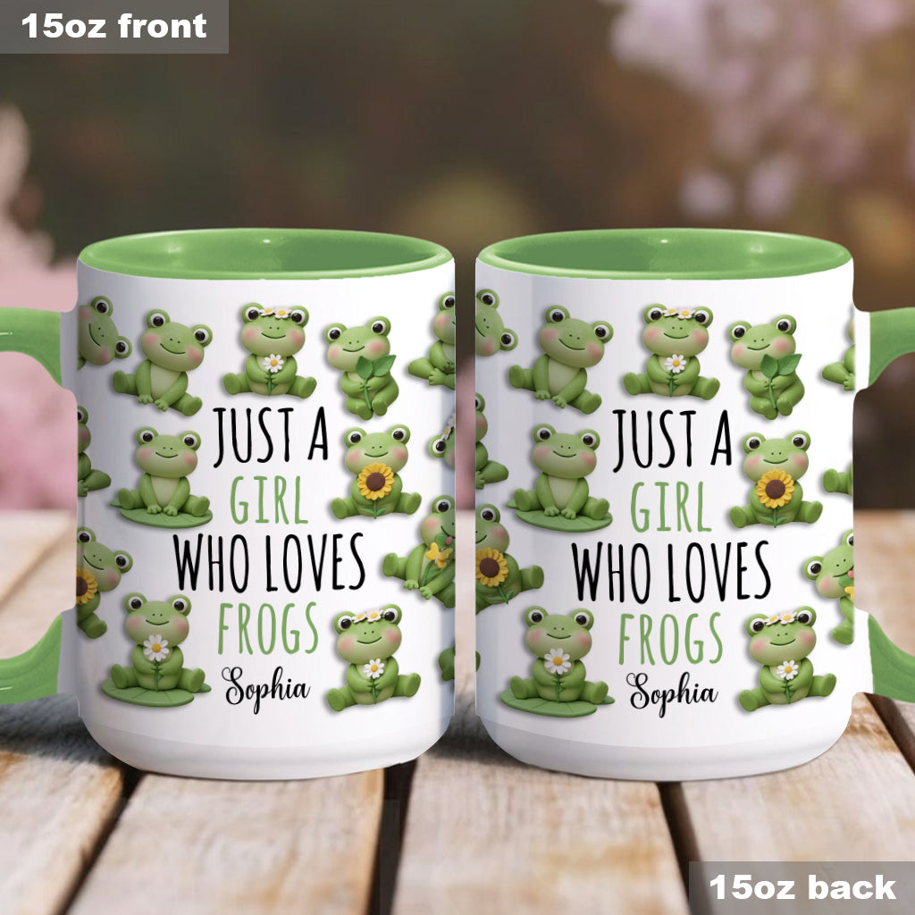 Just A Girl Who Loves Frogs - Personalized Frog Accent Mug