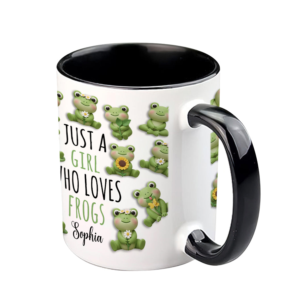 Just A Girl Who Loves Frogs - Personalized Frog Accent Mug