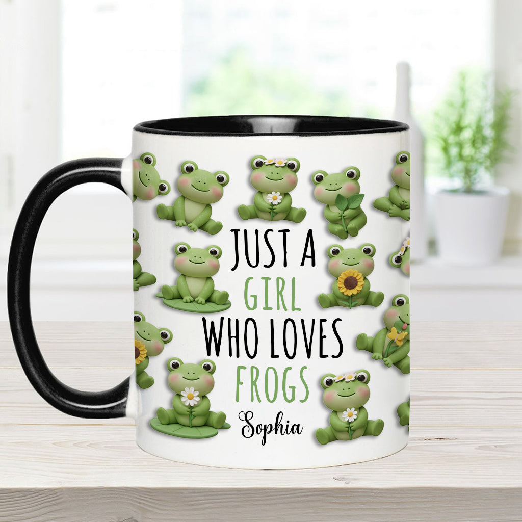 Just A Girl Who Loves Frogs - Personalized Frog Accent Mug