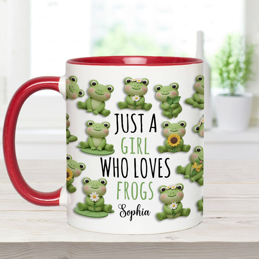 Just A Girl Who Loves Frogs - Personalized Frog Accent Mug