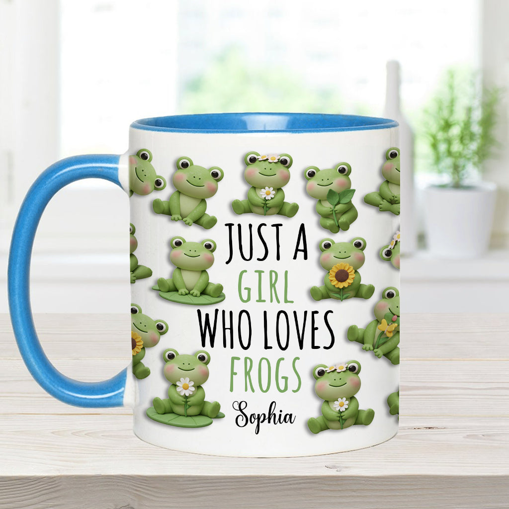 Just A Girl Who Loves Frogs - Personalized Frog Accent Mug