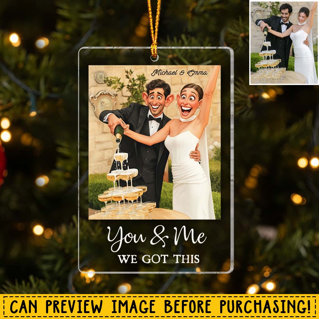 Caricature Style Art - Personalized Couple Ornament