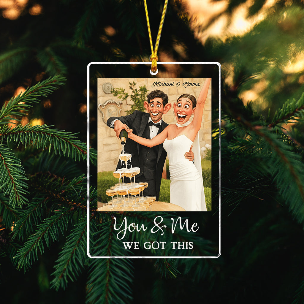 Caricature Style Art - Personalized Couple Ornament