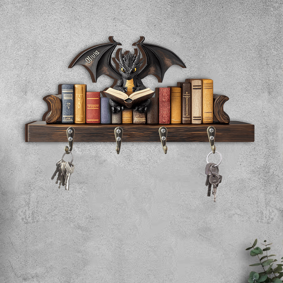 Je suis un dragon des livres - Porte-clés personnalisé en forme de livre