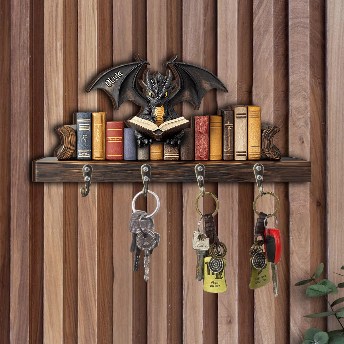 Je suis un dragon des livres - Porte-clés personnalisé en forme de livre