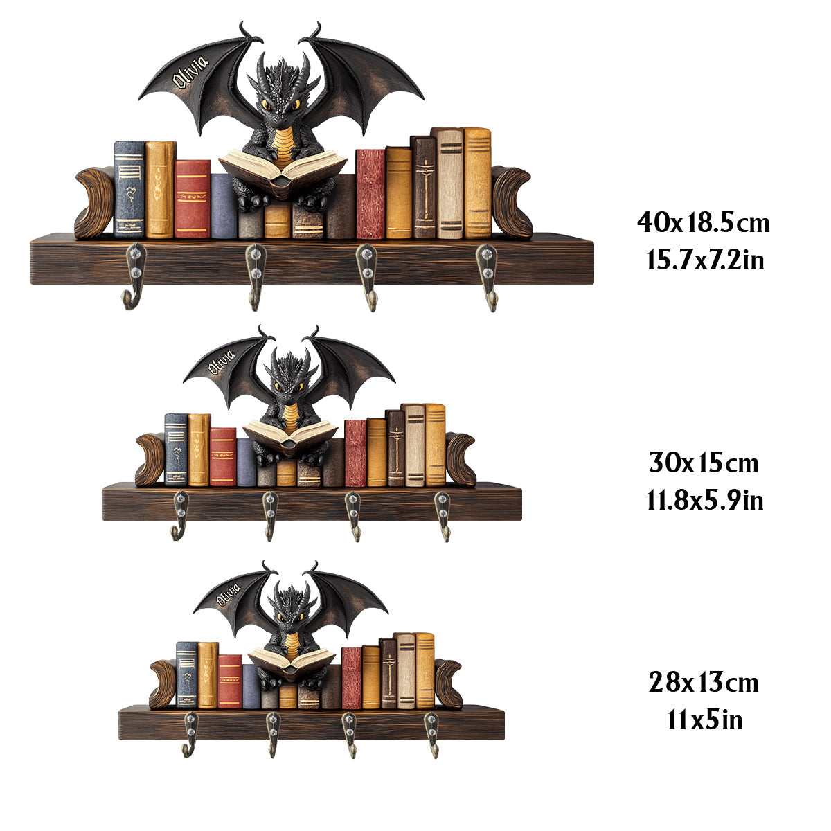 Je suis un dragon des livres - Porte-clés personnalisé en forme de livre