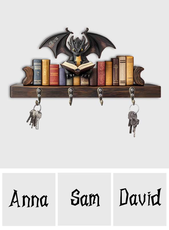 Je suis un dragon des livres - Porte-clés personnalisé en forme de livre