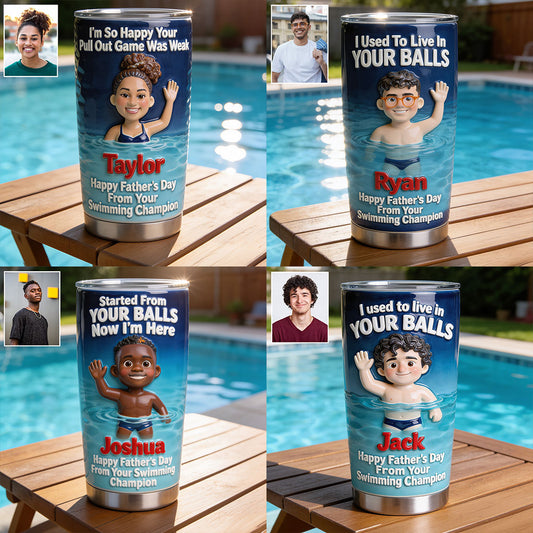 Von Ihrem Schwimmchampion - Personalisierter Vater-Tumbler