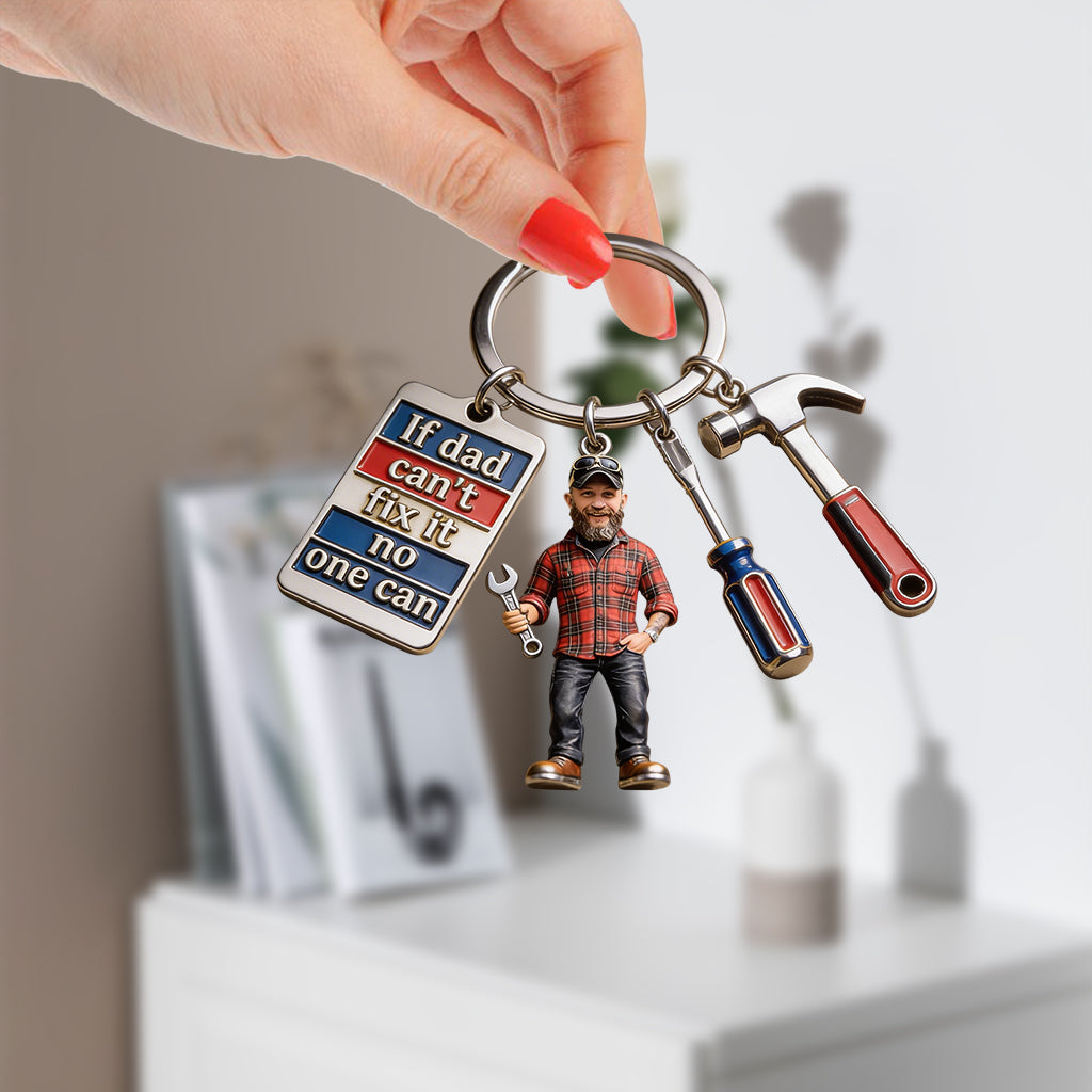 Photo Personnalisée - Porte-Clés Personnalisé Pour Père Avec Charms