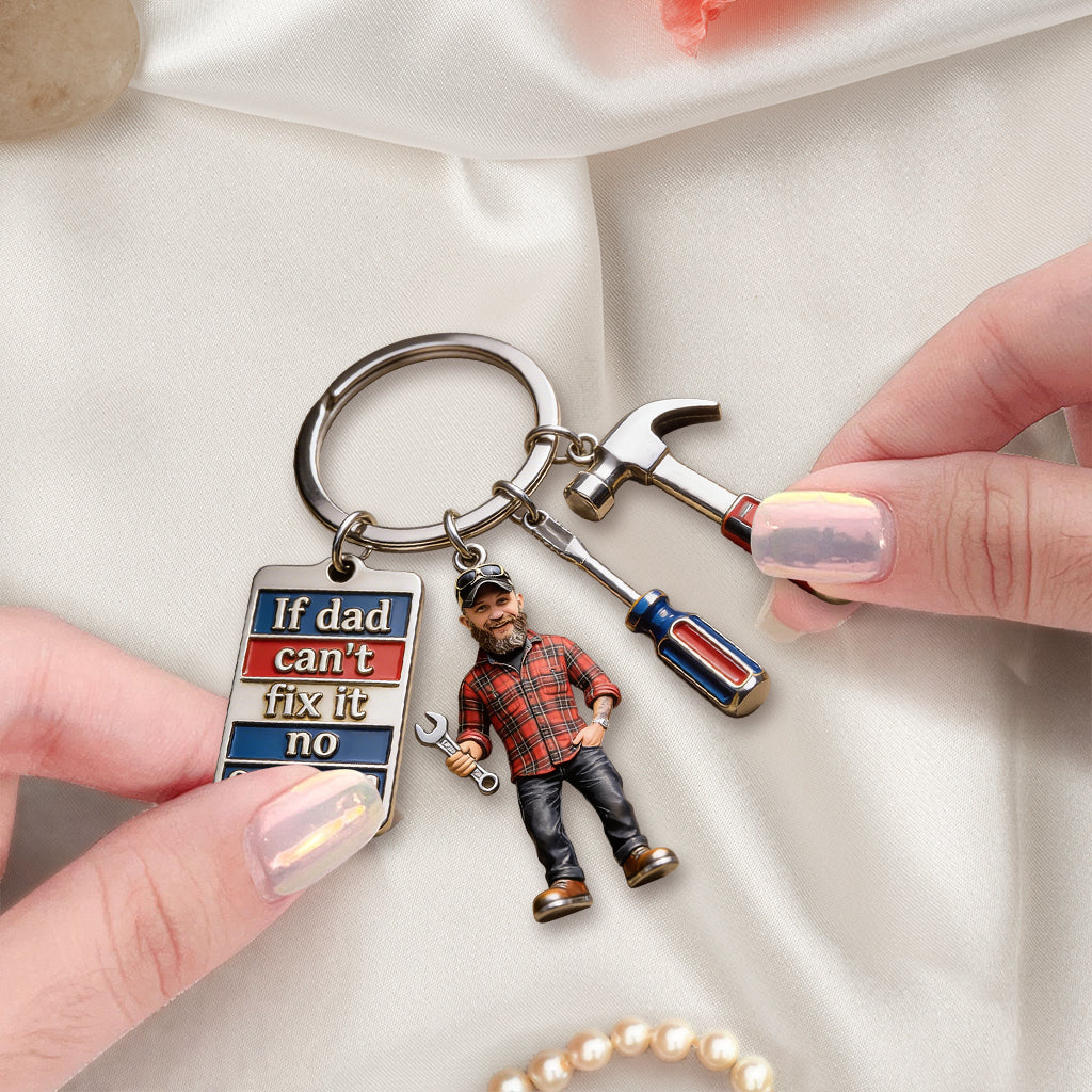 Photo Personnalisée - Porte-Clés Personnalisé Pour Père Avec Charms